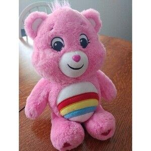 Care Bears Cheer Bear Plush Pink Rainbow Tummy Symbol 14" Medium 2020